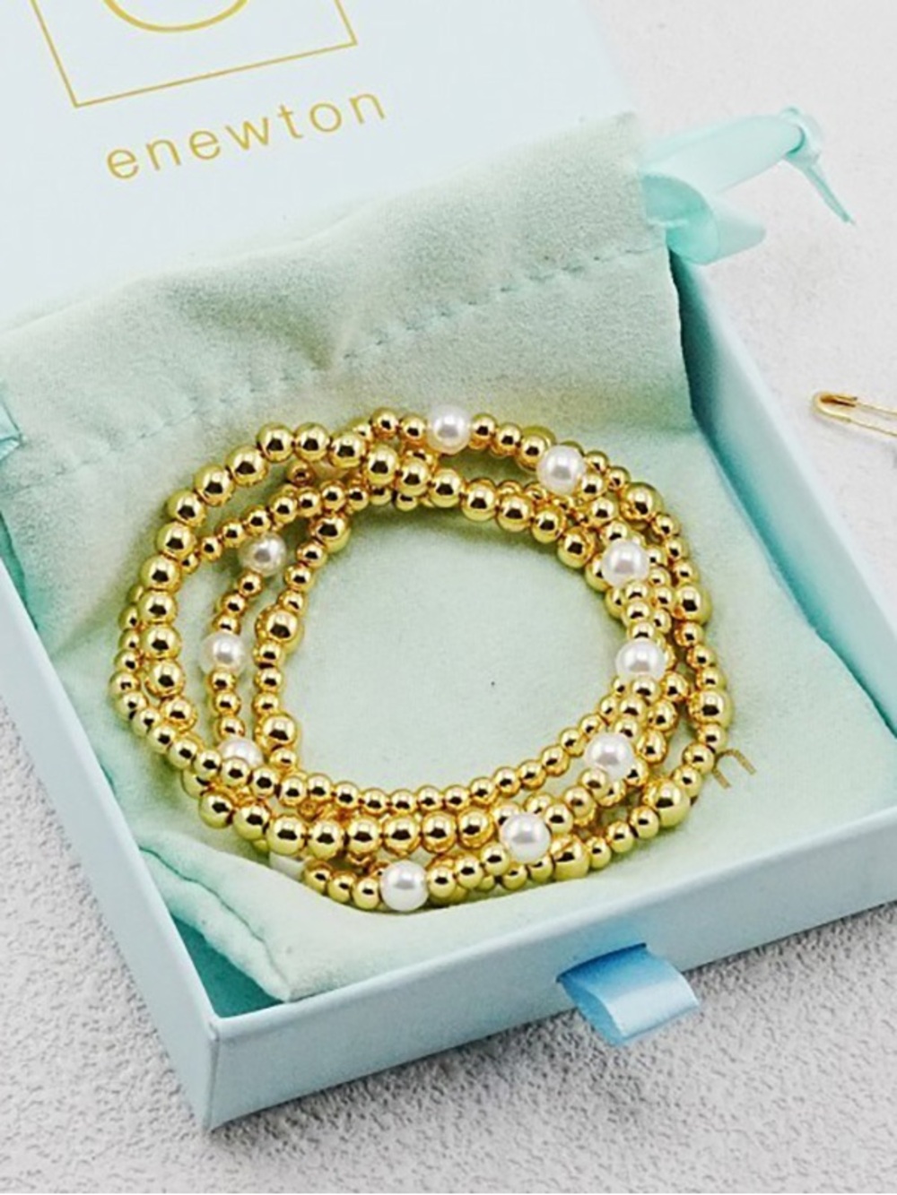 Enewton 4 Piece Beaded & White Pearl Bracelet Set